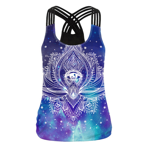 Women Sports Vest 3D Print Quick Dry Yoga Shirts Sleeveless Running Training Fitness T-shirts Cross Straps Gym Workout Tank Tops ► Photo 1/6