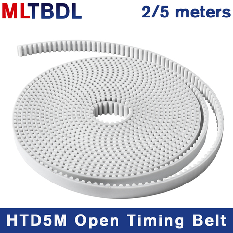 2/5meters HTD5M timing belt Width 15 20 30 40mm Color White Black PU Polyurethane with steel core HTD 5M open Synchronous pulley ► Photo 1/6