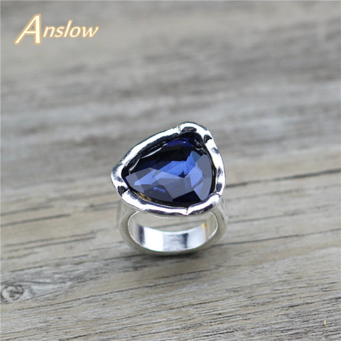 Anslow Fashion Jewelry Creative Design Large Heart Crystal Couple Lovers' Wedding Engagement Ring High Quality Gift LOW0050AR ► Photo 1/6