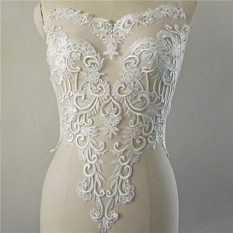 1Piece/Lot Ivory Sequin Wedding Patch Lace Lace Flower Hollow Sexy DIY Accessories RS2485 ► Photo 1/6