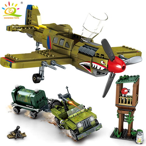 HUIQIBAO 649pcs WW2 US Army P-40 Fighter Building Block Airplane Military  City Olane Truck Car Bricks Construction Children Toy - Price history &  Review, AliExpress Seller - HUIQIBAO TOYS Official Store