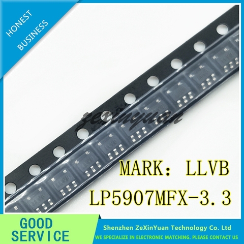 10PCS/LOT  LP5907MFX-3.3/NOPB LP5907MFX-3.3 LP5907MFX LP5907 LLVB IC REG LDO 3.3V 0.25A SOT23-5 ► Photo 1/1