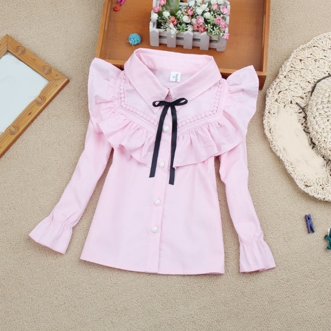 3-15 Years Spring Autumn Long Sleeve School Girl White Blouses And Tops Kids Shirts Baby Toddler Teen Clothes Girls Blouse Top ► Photo 1/6