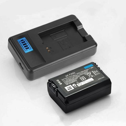 NP-FW50 Battery Charger LCD Single USB Charger for Sony Alpha A6000 A6300 A6500 A7r A7 ► Photo 1/6
