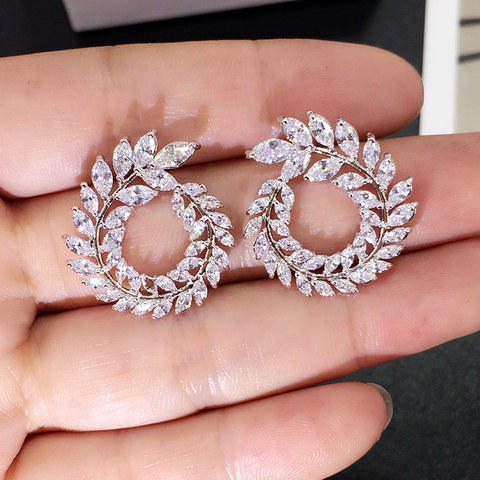 XIYANIKE 10 Colors Rhinestone Statement Earrings 2022 Geometric  Big Round Stud Earrings For Women Crystal Luxury Wedding Gift ► Photo 1/6