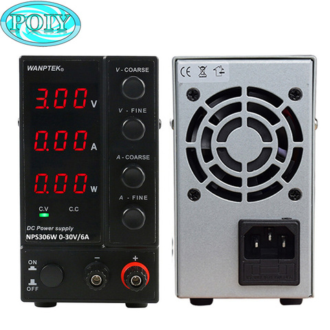 NPS306W Mini Switching Regulated Adjustable DC Power Supply Voltage Current Power 3/4 Window Display 30V/6A 0.1V/0.01A/0.01W ► Photo 1/6