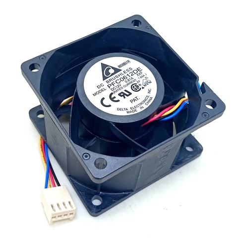 1pcs 60mm pwm cooler 6cm 13500RPM For Delta 6038 12V server chassis fan pfc0612de 60X60X38 mm violent large volume cooling fan ► Photo 1/4