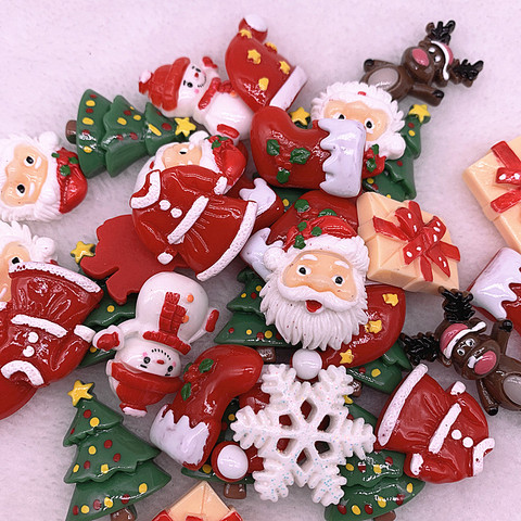 New 5pcs Christmas Snowman Resin Flatback Cabochon Art Supply Decoration Charm Craft DIY Hair Bow Center Craft ► Photo 1/6