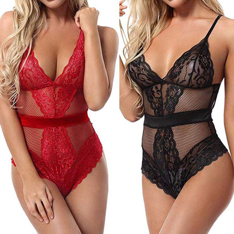 Top Fashion New Lace Mesh Hollow Sexy Jumpsuit European And American Bodysiuts Manufacturers Direct Wholesale S M L XL XXL ► Photo 1/6