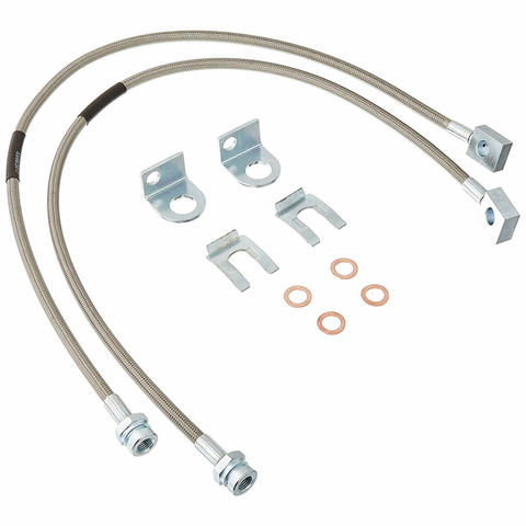 Extended Brake Line Fits Jeep Wrangler TJ/Unlimited/YJ 4WD/2WD Cherokee XJ Jeep 1987-2006 Stainless Steel FRONT& REAR 2PCS ► Photo 1/5