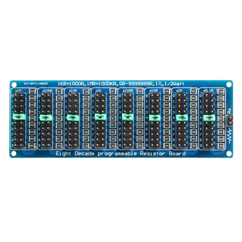 Programmable Eight Decade Resistor Board 0.1R-9999999.9R 0.1-9.9999999MR (0-10MS) Step Accuracy 0.1R 1/2 W SMD Resistance Module ► Photo 1/6