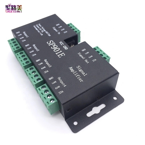 SP901E led SPI controller DC5V-24V LED Signal Amplifier 4CH group Amplifier for dmx512 led pixels strip magic module WS2812 2811 ► Photo 1/5