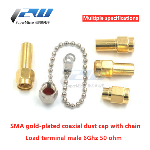 Gold-plated SMA load terminal male 6GHZ50 ohm coaxial dust cap SMA plug dummy load belt chain ► Photo 1/6