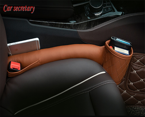Leather Car Seat Gap Filler Pockets Multifuntion Auto Seats Leak Stop Pad Soft Padding Phone Cards Holder Storage Organizers ► Photo 1/6
