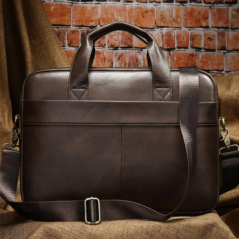Men Briefcase Genuine Leather Office Bags For Men Laptop Bag Leather Messenger Bag Man Business Mens Briefcases Men's Bags  7022 ► Photo 1/6