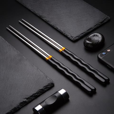 1pair 304 Household Non-Slip Stainless Steel Chopsticks Non-Deformation Chopsticks Alloy Chopsticks korean chopsticks ► Photo 1/6