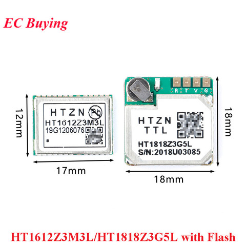 HT1818Z3G5L HT1612Z3M3L GPS BDS Beidou Satellite Positioning Navigation Module with Flash AT6558R 3.3V 5V for Car Monitoring ► Photo 1/6