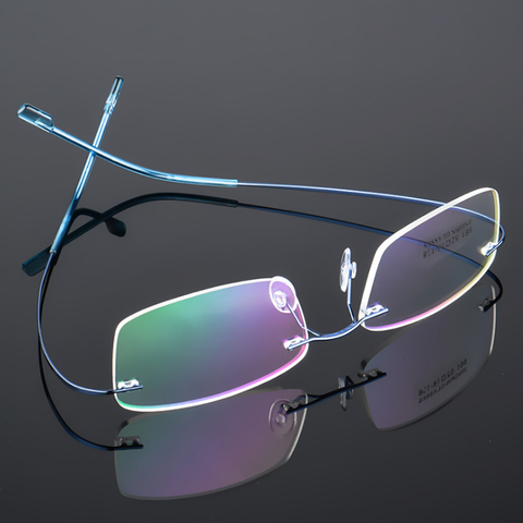 Superelastic Steel Wire Frameless Glasses Ultra-light Fashion Rimless Memory Titanium Eyeglasses ► Photo 1/6