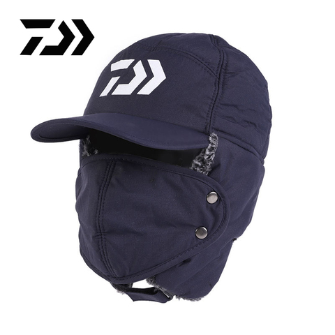 DAIWA Fishing Hat Winter Warm Windproof Skiing Hat Men Women Fashion Ear Protection Velvet Fleece Sports Hat With Face Mask ► Photo 1/6