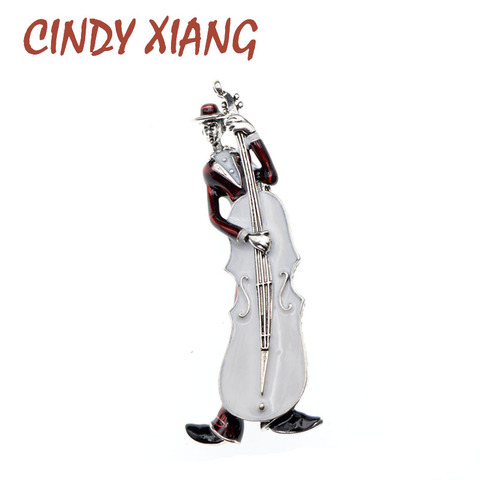 CINDY XIANG Palying Cello Man Brooch Enamel Creative Pin Street Artist Brooches High Quality New Arrival Fashion Gift 2022 ► Photo 1/6