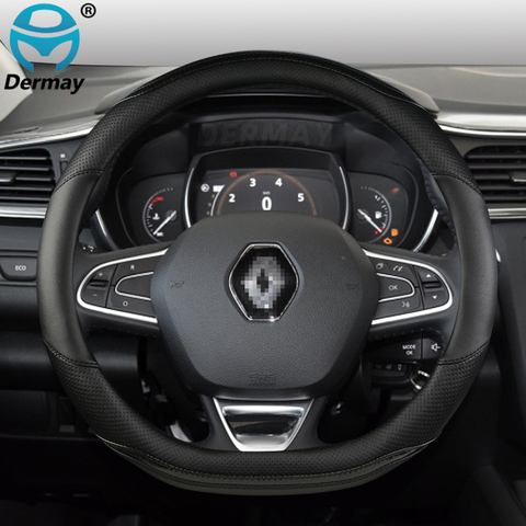 for Renault Scenic 1 2 3 4 Grand Scenic Megane Car Steering Wheel Cover Microfiber Leather + Carbon Fiber Auto Accessories ► Photo 1/6