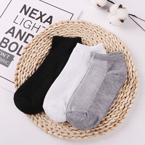 10Pcs=5Pair Solid Mesh Men's Socks Invisible Ankle Socks Men Summer Breathable Thin Male Boat Socks HOT SALE 2022 Wholesale ► Photo 1/6