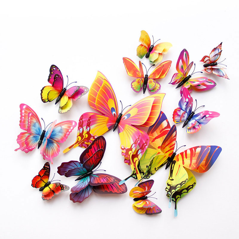 3D Artificial Butterflies PVC Colorful Butterfly Home Decoration Wedding Party