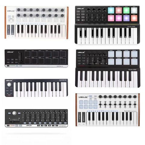 WORLED Portable MIDI Keyboard Controller Mini USB Keyboard MIDI Control MIDI Controller Keyboard Pads 7 Styles for Option ► Photo 1/6
