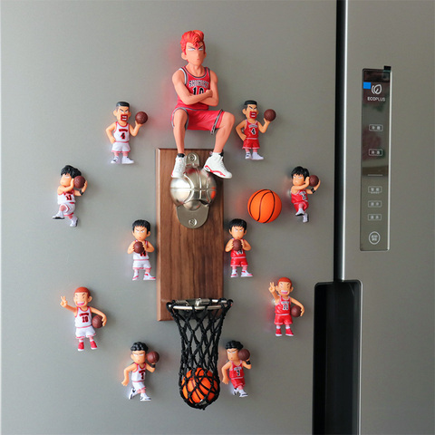 Creative Cartoon Basketball Wall Mounted Punch-free Soft Magnetic Fridge Magnet Opener Set Slam Dunk Basketball Beer OpenerLD632 ► Photo 1/1