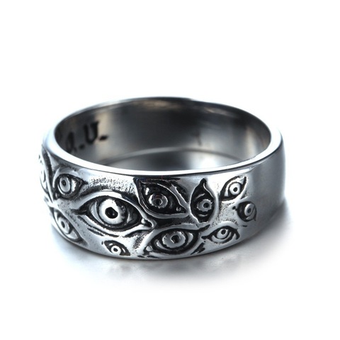Vintage Punk Carved Eyes Mens Ring Finger Jewelry Hip Hop Rock Culture Ring Unisex Women Male Party Metal Rings Accessories ► Photo 1/6