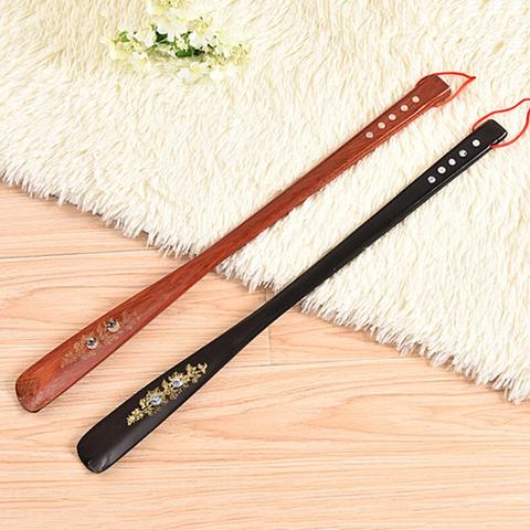 55 Cm 1Pcs Mahogany Craft Wenge Wooden Shoe Horn Wooden Long Handle Shoe Horn Lifter Shoehorn Random Color ► Photo 1/6