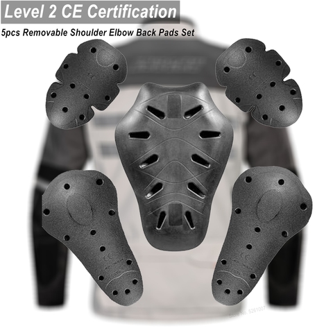 Level 2 CE Certification 5pcs Removable Motorcycle Riding Shoulder Elbow Back Protectors Pads Set For Motorcycle Jacket Clothing ► Photo 1/6