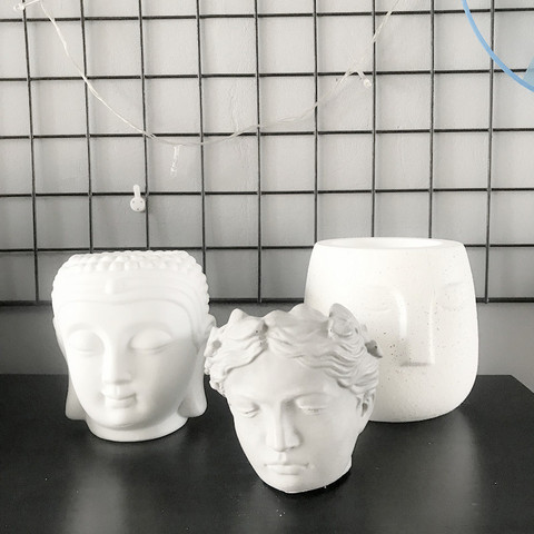 Face Pot Mold Human Head Planter Silicone Concrete Vase Mould DIY Decorating Cement Craft Resin Plaster Casting Tools ► Photo 1/4