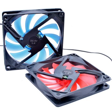 Brand new original ANCHAOPU 80x80x15mm 8cm 8015 80mm fan DC5V blue red LED light Computer USB quiet cooling fan ► Photo 1/6