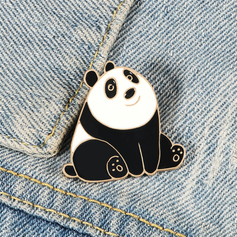 Cute Smile Panda Enamel Pin Cartoon Animal Bear Brooch Denim Jackets Lapel Pin Buckle Badge Funny Jewelry Gift for Friends Kids ► Photo 1/6