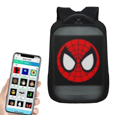 LED Backpack APP Control Wifi Smart Backpack with LED Screen   Display for Outdoor Walking Advertising Billboard Backpack ► Photo 1/6