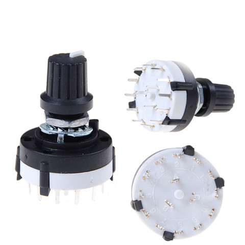 3P4T Single Deck Rotary Switch Band Selector 3 Pole 4 Position with Knob Black ► Photo 1/6