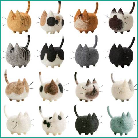 Non Finished Kit Handmade Animal Felt Kit Craft Toy No Face  Cat Dog Tiger Siamese Shiba Needle Felting Wool Poked Material ► Photo 1/3