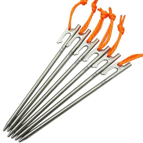 High Strength Titanium Alloy Tent Pegs for Camping Stakes for Rocky/Hard Places Titanium Nail 7*200mm Titanium Long Canopy Tent ► Photo 1/5