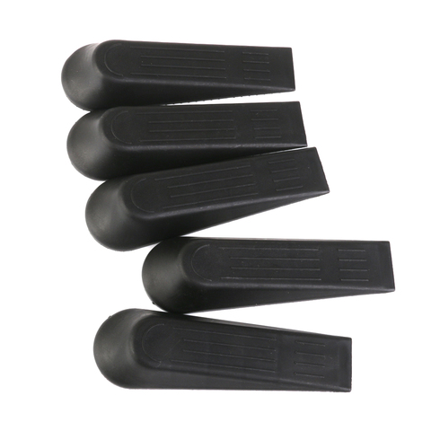 5pcs Black Plastic Door Window Stops Stoppers Wedges Jam Block Home Office ► Photo 1/6