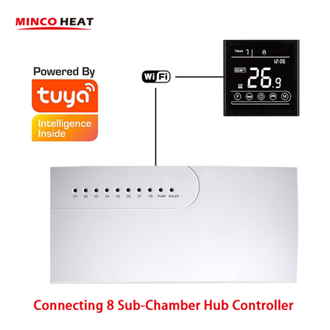 3A Water Floor Heating Smart Thermostat Work With Normally Closed Servos Actuator Connecting 8 Sub-Chamber Hub Controller ► Photo 1/5