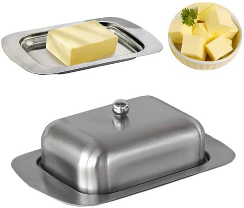Butter Dish, Stainless Steel Butter Dish with Lid - Solid Cheese/Butter Container - Butter Cheese Storage Box - Ideal Butter Kee ► Photo 1/4