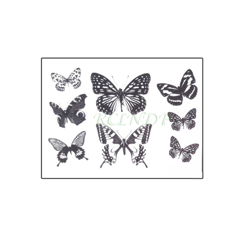 1pc Black Butterfly Design Waterproof Temporary Tattoo Sticker For Wrist  And Body