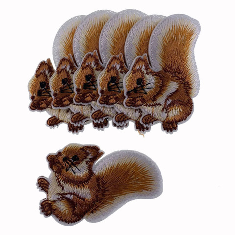 5Pcs Cartoon Animal Embroidery Squirrel Iron On Patches For Clothing Applique Sewing DIY Badges Decorative Accessories ► Photo 1/5