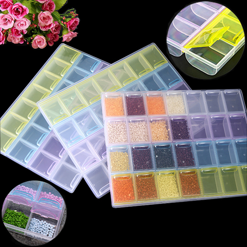 14/21/28/35 Grids 5D DIY Diamond Painting Tools Storage Box Rhinestones Container Diamond Embroidery Accessories Organizer Case ► Photo 1/6