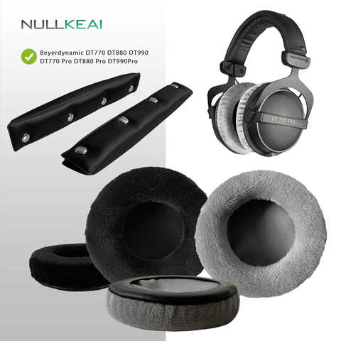 NULLKEAI Velvet Replacement Parts for Beyerdynamic DT770 DT880 DT990 DT770Pro DT880Pro DT990Pro Earpads Headband Earmuff ► Photo 1/6