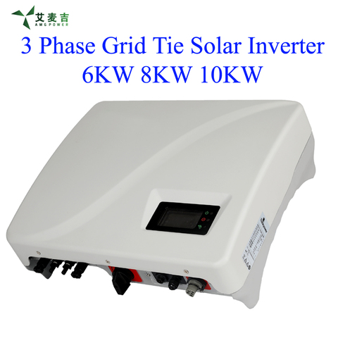 6KW 8KW 10KW MPPT Grid Tie Solar Power Inverter Waterproof IP65, DC switch Default, RS485 communication ► Photo 1/6