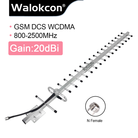 20 dBi Gain External Antenna For 2g 3g 4g Cellphone Signal Repeater GSM DCS LTE WCDMA Booster Outdoor Yagi Antenna 800-2500 MHz@ ► Photo 1/6