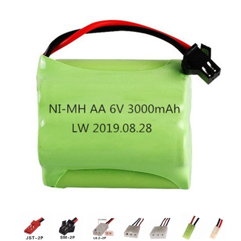 Upgrade 6v 3000mah NiMH Battery For Rc Toys Cars Tanks Robots Guns Boats AA Ni-MH 2400mah 6v Rechargeable Battery Pack 1PCS ► Photo 1/1