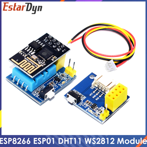 ESP8266 ESP-01 DHT11 Temperature Humidity Sensor Module IDE  WS2812 RGB LED  Controller  esp8266 Wifi NodeMCU Smart Home IOT ► Photo 1/6